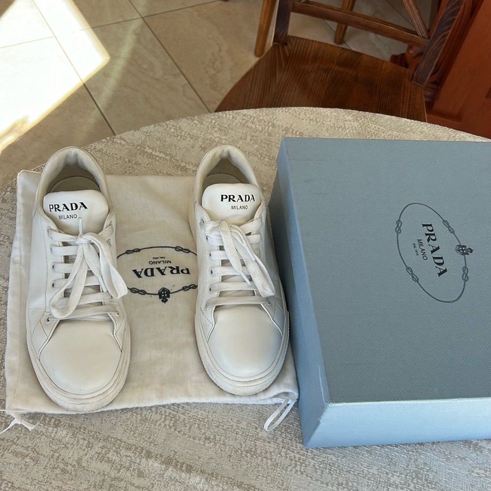 COPY - Authentic classic women Prada sneakers gently used size 38